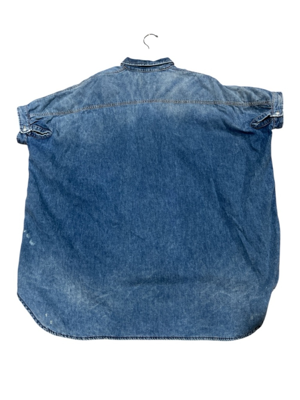 R13 Washed Blue Oversized Denim Shirt Dress - Picture 4 of 8